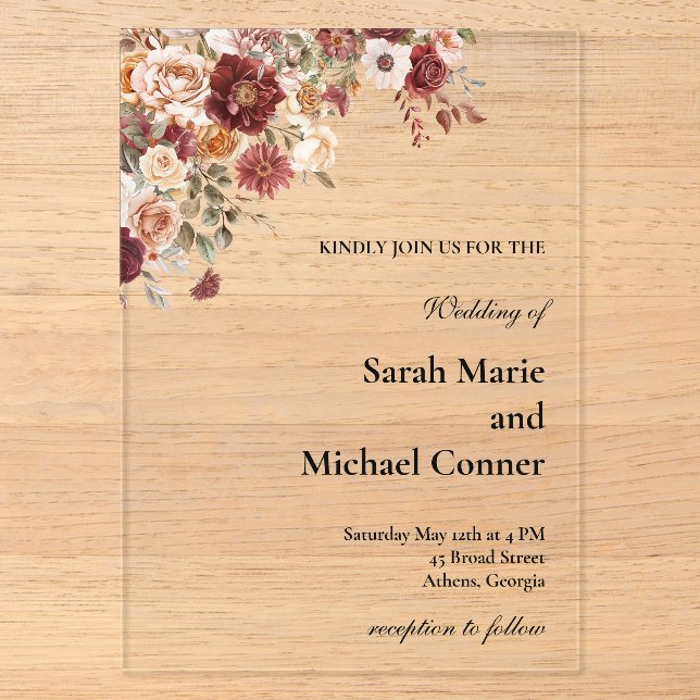 Terra Cotta  Acrylic Invitations (Front)