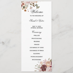 Terra Cotta and Green double side program card 