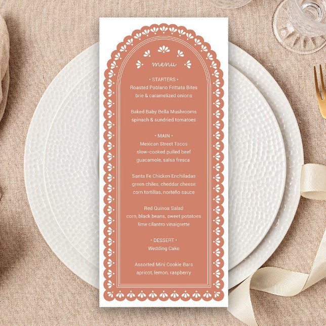 Terra Cotta Arch Autumn Wedding Menu (Terra Cotta Arch Autumn Wedding Menu by Fiesta Valley Print )