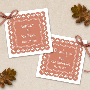 Terra Cotta Autumn Wedding Favour Tags