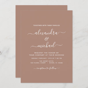 Terra Cotta Boho Wedding Modern Simple Invitation