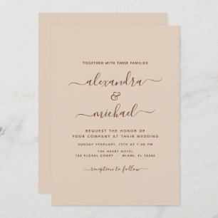 Terra Cotta Boho Wedding Modern Simple Invitation