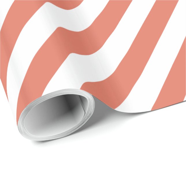Terra Cotta Diagonal Stripe Wrapping Paper (Roll Corner)