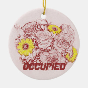 Terra  Cotta Edged Bouquet Ceramic Tree Decoration