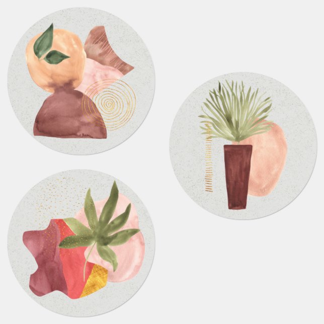 Terra Cotta Gold Glitter Shapes Botanical Gift (Group)