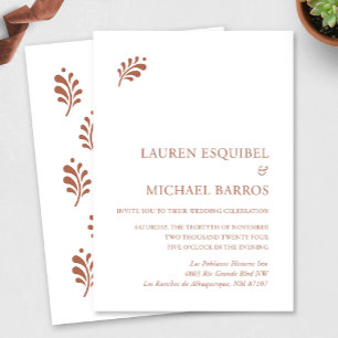Terra Cotta Mexican Wedding Invitation