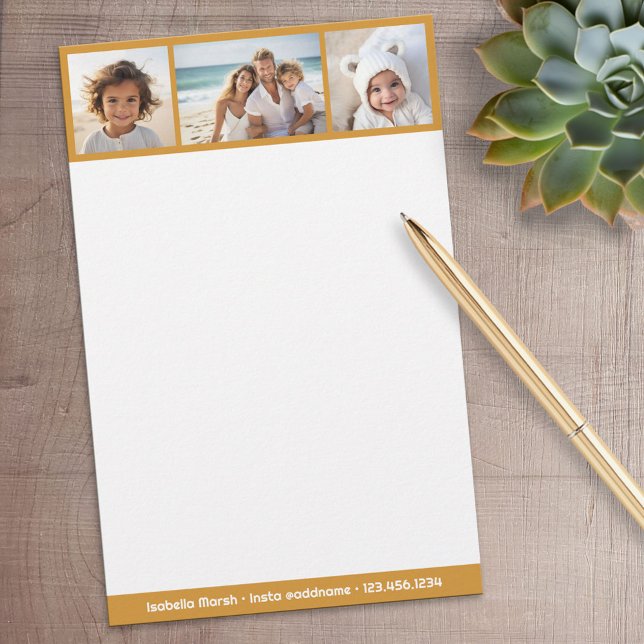 Terra Cotta Photo Collage - Custom Personal Stationery (Personalized Stationery)