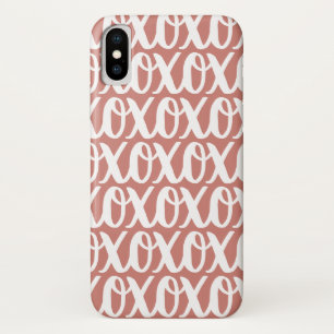 Terra Cotta Pink White Pattern iPhone X Case