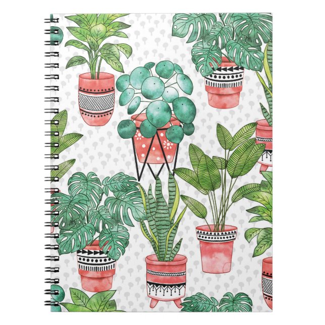 Terra Cotta Plant Pots Pattern. Notebook (Front)