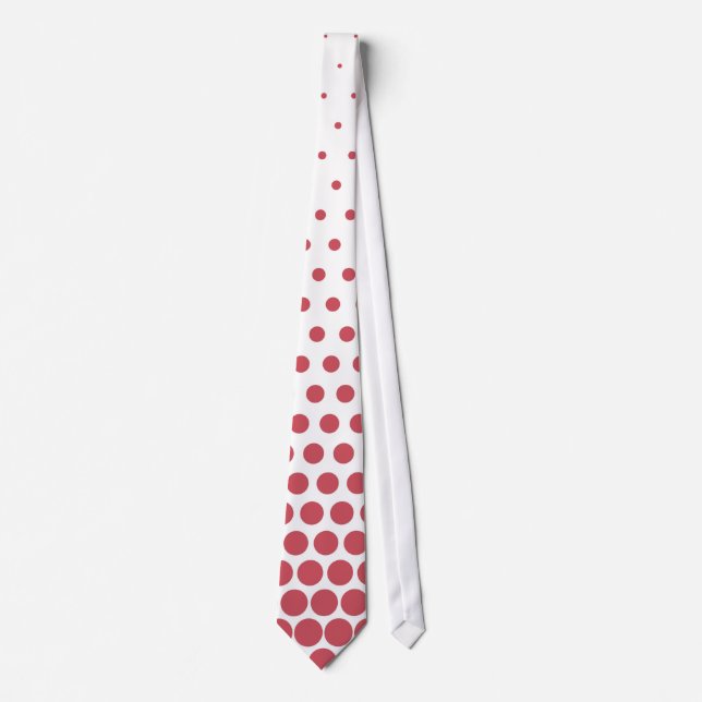 Terra Cotta Polka Dots Modern White Tie (Front)
