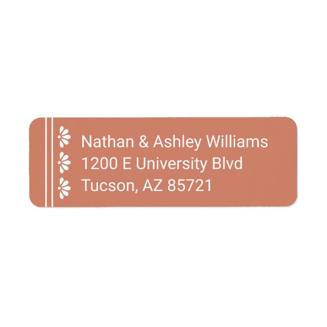 Terra Cotta Return Address Label (Front)