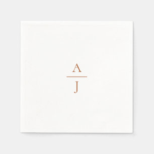 Terra Cotta Simple Monogram Wedding Napkins