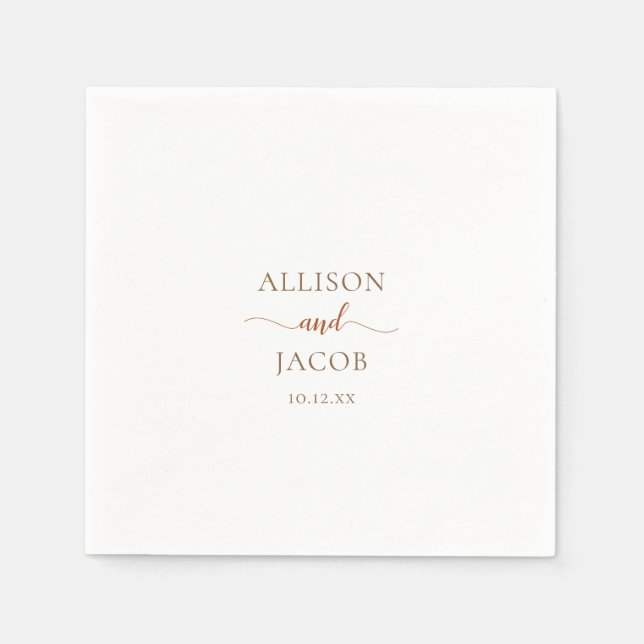 Terra Cotta Simple Wedding Napkin (Front)