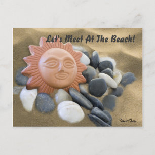 Terra Cotta Sun With Rocks And Sand Postcard
