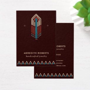 Terra Cotta Turquoise Tribal Earring Display Card