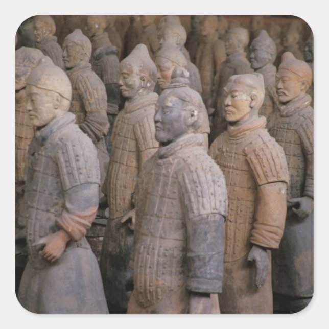 Terra Cotta warriors in Emperor Qin Shihuang's Square Sticker (Front)