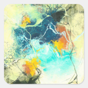 Terra - Green Abstract Design Square Sticker