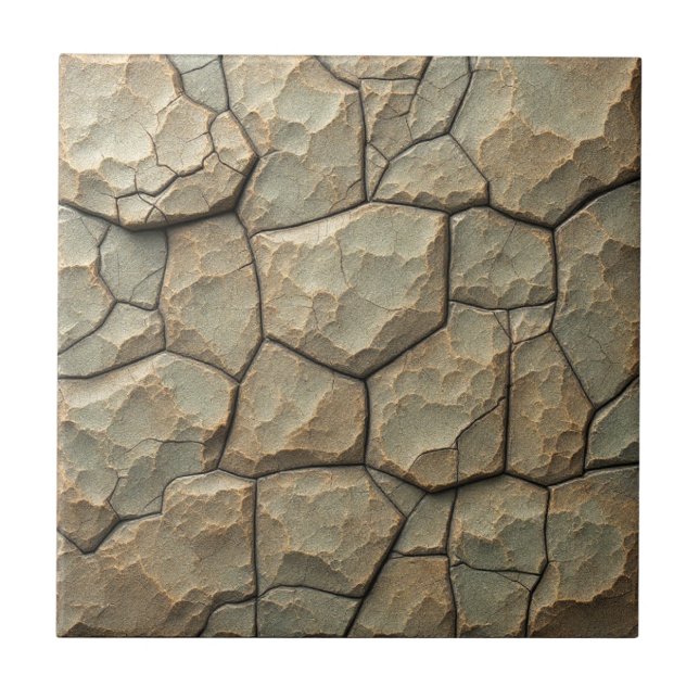 Terra Rock Design Ceramic Tile (Front)