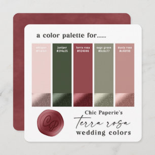 Terra Rosa Pink Summer Wedding Colour Palette Card