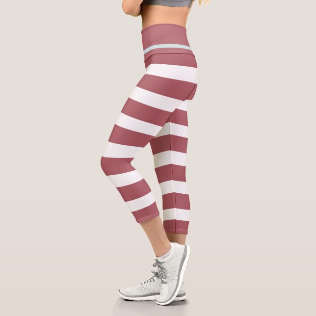 Terra Rosa Striped Girly Capri Leggings (Left)