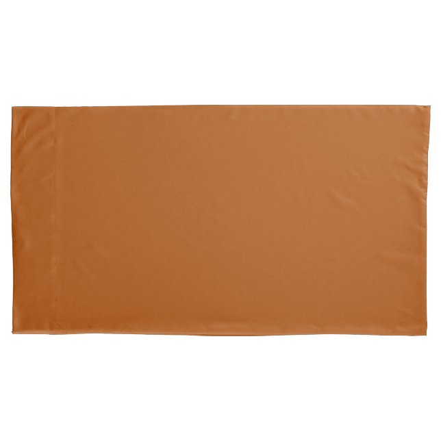 Terra Sienna Brown colour Easily Customise This Pillowcase (Front-Left)