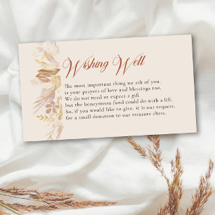 Terraccotta Cream Botanical Foliage Wishing Well Enclosure Card