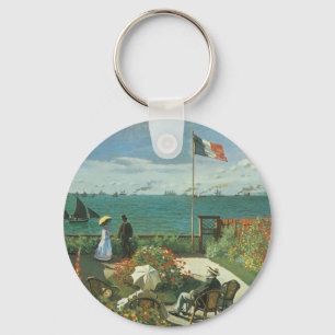 Terrace at the Seaside by Claude Monet Key Ring