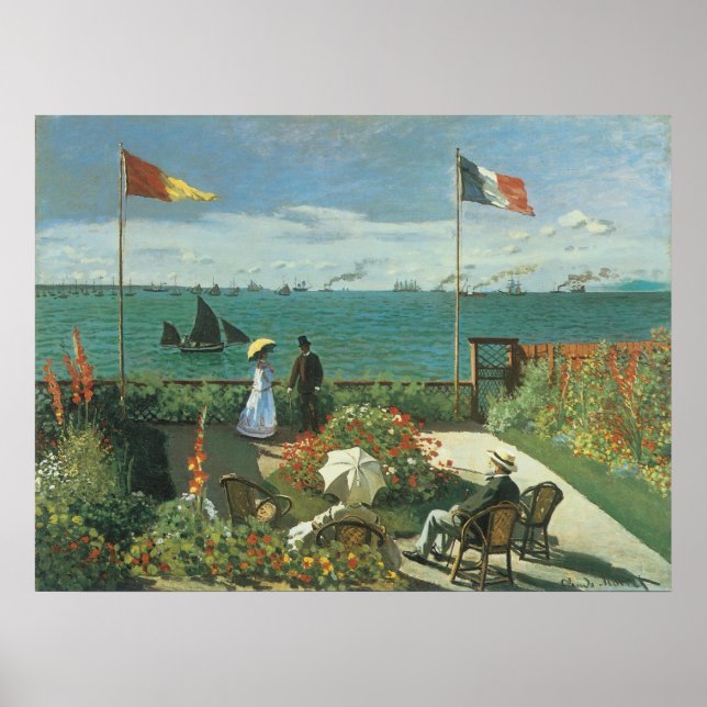 Terrace at the Seaside by Claude Monet Poster (Front)