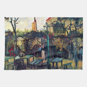 Terrace  Cafe on Montmartre Vincent Van Gogh Tea Towel