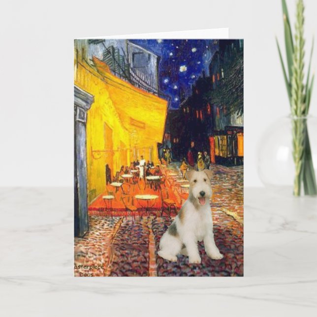 Terrace Cafe - wire Fox Terrier #1 Card (Front)