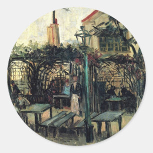 Terrace of a Cafe on Montmartre La Guinguette Classic Round Sticker