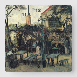Terrace of a Cafe on Montmartre La Guinguette Square Wall Clock