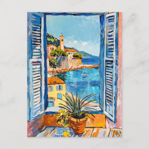 Terrace View of Mediterranean sea Postcard