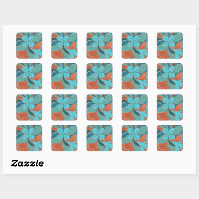 Terracool Bloom Desk Organiser Square Sticker (Sheet)