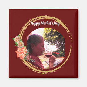 Terracota and Gold Mother's Day Custom Photo Magnet
