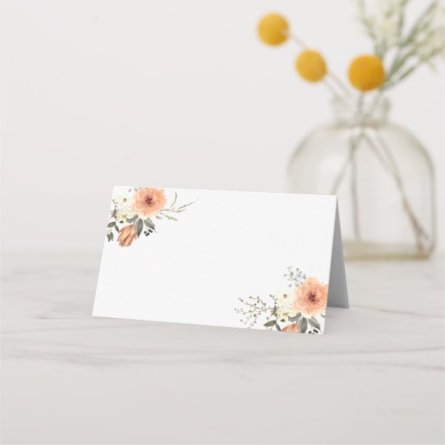 Terracota Flower Blank Wedding Cards (Front)