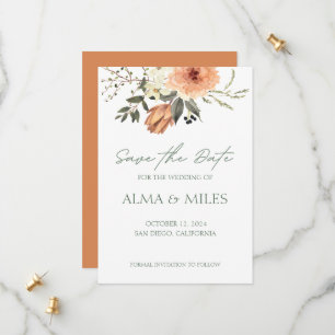 Terracota Flower Save The Date