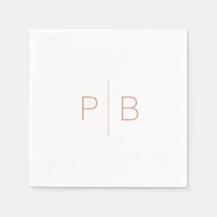 Terracota Orange Modern Elegant Monogram Wedding Napkin