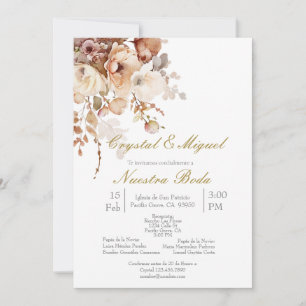 Terracota wedding invitation in Spanish 