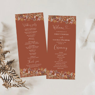 Terracott Tiny Wildflower Wedding Program