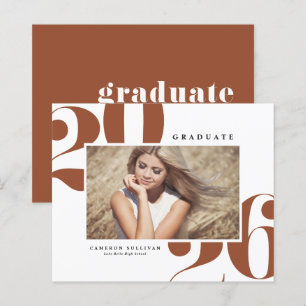 Terracotta 2025 Bold Typography Photo Graduation