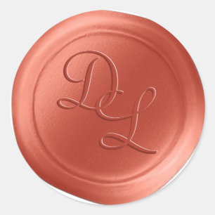 Terracotta 2 Letter Monogram Wax Seal Stickers
