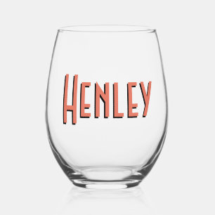 Terracotta 3D Minimalist Modern Name  Stemless Wine Glass