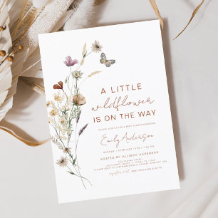 Terracotta A Little Wildflower Baby Shower Invitation