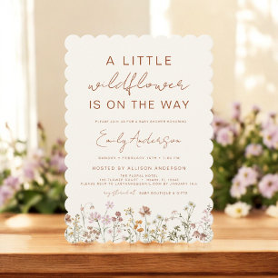 Terracotta A Little Wildflower Baby Shower Invitation
