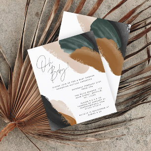 Terracotta abstract watercolor budget baby shower