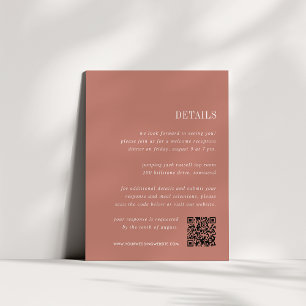 Terracotta All-in-One Wedding Details Enclosure Card