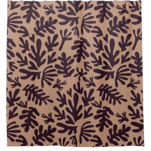 terracotta and black abstract boho Modern Pattern Shower Curtain