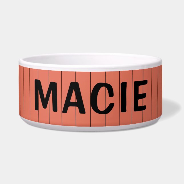 Terracotta and Black Thin Striped Name Cat Dog (Front)