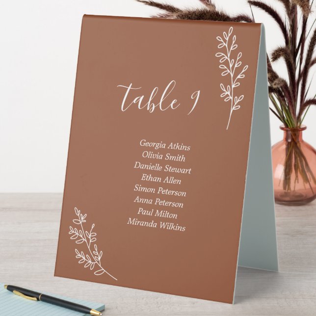 Terracotta And Branches Table Number Card  (In SItu (Table))